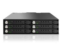 ICY DOCK ToughArmor MB996SK-6SB Backplane Cage en métal pour 6 baies 2.5 SATA HDD & SSD avec verrouillables à clé pour baie 5,25 Noir
