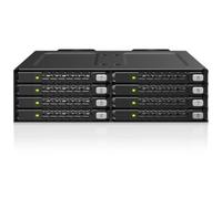 Icy Dock Rack Amovible 8 Baies U.2 / U.3 NVMe PCIe 4.0 SSD vers 4 x SlimSAS 8i SFF-8654 dans 1 Baie 5,25" Entièrement en métal - ToughArmor MB998V4P-B