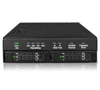 ICY DOCK Rack Amovible Raid 1/JBOD pour Deux disques durs/SSD SATA 2,5" dans 1 Baie 5,25" entièrement en métal - ToughArmor Raid MB902SPR-B R1