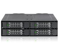 ICY DOCK Rack Mobile Robust métallique, boitier de Rack pour 4 x SSD U.2/U.3 NVMe Oculink (SFF-8612) PCIe 4.0 pour Baie de 5,25" (Compatible acvec Tri-Mode) - ToughArmor MB699VP-B V3