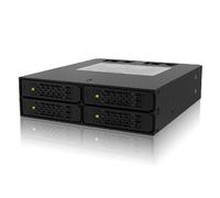Icy Dock ToughArmor MB994SP-4S Backplane Cage, Rack Mobile, boîtier de Rack en Métal Hot Swap pour 4 x SSD ou HDD 2.5" SAS & SATA dans 1 Baie de 5.25”