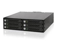 ICY DOCK ToughArmor MB996SK-6SB Backplane Cage en métal pour 6 baies 2.5 SATA HDD & SSD avec verrouillables à clé pour baie 5,25 Noir G