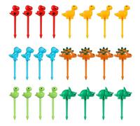 ICYANG Lot de 24 pics alimentaires dinosaures pour enfants, boîte à déjeuner, boîte à déjeuner, amuse-gueule, planche à charcuterie, Noël, réutilisable, Halloween, sans BPA, pour planche à