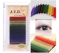 ICYCHEER 6 Couleurs Mélange Épaisseur Cils Individuels Extension Set Rainbow Color Mélange Plateau Cils Cils Naturels (007C, 12mm)