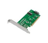ICYDOCK EXLink MB308A5 Carte adaptateur hôte PCIe 5.0 x16 NVMe avec 2 × MCIO 8i (SFF-TA-1016) et Redriver (bifurcation PCIe requise)