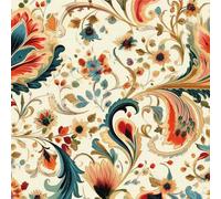 ICYEHAO Papier Peint Fleurs Beige,44 x 600cm Boho Papier Peint Vintage Floral Vine Bleu Feuille Botanique Papier Autocollant pour Meuble,Chambre,Salon,Salle de Bain,Toilette