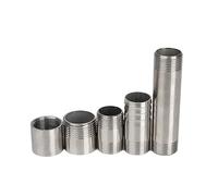 ICYJRFHLTF 1pcs Thread Tube Stainless Steel SS304 Spool Pipe Fitting 1/4" 3/8" 1/2" 3/4" 1" 1-1/4" 1-1/2" (Color : Silver, Size : Male x Weld DN10 L22)