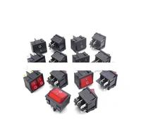 ICYJRFHLTF Kit d'interrupteurs à Bascule KCD5 21 x 24 mm, 21 x 24 mm, 4 Broches, 6 Broches, 2 Positions, 3 Positions, 6 A/12 A, 250 V CA, on-Off, on-Off, 7 Types, 14 pièces (1 Paquet)