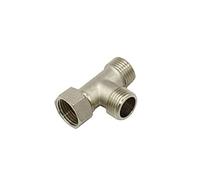 ICYJRFHLTF Leak-Proof Pipe Hose Fittings Metal Female 1/2 to 1/2" Male T-Shape Connector Water Splitter Tee 2-Way Copper Fitting Tap 1pcs (Color : A)