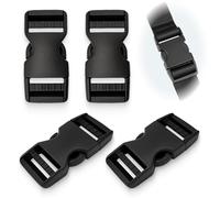 Icyowls 4 pièces Boucles à dégagement rapide 25 mm, clips en plastique doublement réglables pour sangles de sac à dos, remplacement idéal des boucles à clipser