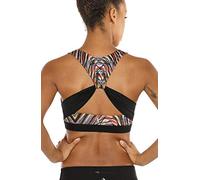 icyzone Femme Soutien-Gorge de Sport - Amovibles Paddé Élastique Brassière Sport sans Armatures Yoga Gym Bra (Feux d'artific, L)