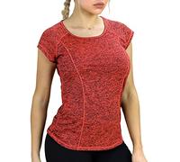 icyzone® Sport T-Shirt à Manches Courtes Femme Manches Courtes (S, Ocre Brûlée)