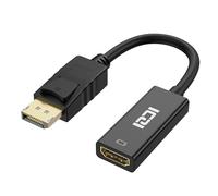 ICZI Adaptateur DisplayPort vers HDMI 4K 60Hz DP Male vers HDMI Femelle Unidirectionnel Compatible pour Ordinateur Portable PC Moniteur de Télévision Projecteur