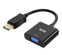 ICZI Adaptateur DisplayPort vers VGA 1080P,Convertisseur DP Mâle vers VGA Femelle Full HD Noir pour PC,TV,Ecran,Projecteur
