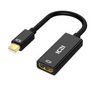 ICZI Adaptateur Mini DisplayPort HDMI 4K, Mini DP (Thunderbolt 2) vers HDMI avec Connecteurs Plaqués Or pour MacBook Air/Pro/iMac, HDTV, Moniteur, Projecteurs, Ordinateurs Portables et Autres [Noir)