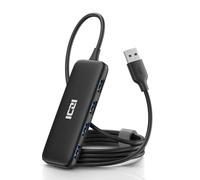 ICZI Hub USB 3.0 4 ports USB Répartiteur multi répartiteur 120 cm avec bloc d'alimentation pour MacBook, iMac, Surface Pro, Mac mini, XPS.