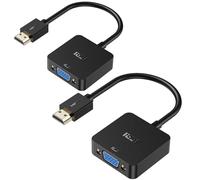ICZI Lot de 2 Adaptateurs HDMI vers VGA 1080P, Noir, Convertisseur HDMI Mâle vers VGA Femelle Compatible avec Macbook TV Box Xbox HDTV Projecteur UltraBook(Mode Miroir et Étendu)
