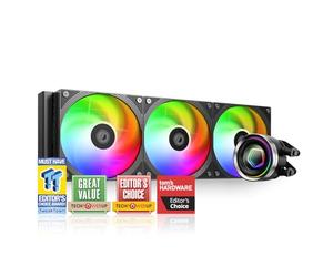 ID-COOLING FX360 INF Refroidisseur de processeur liquide 360 mm, refroidisseur AIO ARGB Infinity, 3 ventilateurs 120 mm, faible bruit 27,2 dB