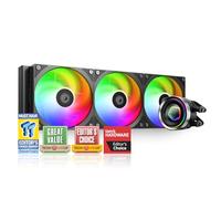 ID-COOLING FX360 INF Refroidisseur de processeur liquide de 360 mm, refroidisseur AIO avec effet miroir ARGB Infinity, 3 ventilateurs en série de 120 mm, fonctionnement à faible bruit 27,2 dB (A)
