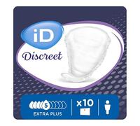 iD Discreet FOR MEN Extra Plus - Protection absorbante pour fuites urinaires masculines - Absorption jusqu’à 505 ml - Forme anatomique - Sachet de 10 pièces