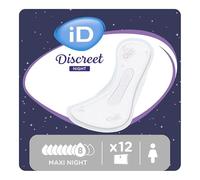 iD Discreet Light Maxi Night - Protection absorbante pour fuites urinaires - Absorption jusqu’à 1035 ml - Format anatomique - Sachet de 12 pièces