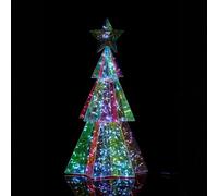 ID FOR YOU Sapin de Noël Lumineux LED Hologram 37 cm - Arbre Moderne pour Intérieur et Ext - Décoration de Noël Innovante - BSDC218-37CM