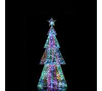 ID FOR YOU Sapin de Noël Lumineux Led Hologram Hexagonal 120 cm - Arbre Éclairé Moderne pour Décoration Intérieure et Ext - BSDC150-120CM