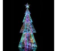 ID FOR YOU Sapin de Noël Lumineux LED Hologram Hexagonal 60 cm - Arbre Éclairé Moderne pour Décoration Intérieure et Ext - BSDC150-60CM