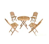 iD for You Set Bistrot en Bambou - Ensemble KALYS 5 pièces - 4 chaises + 1 Table en Bambou