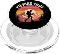 I'd Hike That Vintage Mountain Sunset Outdoor Design PopSockets PopGrip pour MagSafe