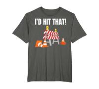 I'd Hit That! Cône de Circulation drôle et apprenant Mauvais conducteur T-Shirt, Homme Grandes Tailles, Asphalte, 3X Tall