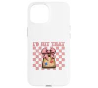 I'd Hit That Cornhole Player Pouf Poire avec nœud Coquette Coque pour iPhone 15