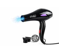 ID Italian Design - Sèche-cheveux professionnel Ion Elite 2200 W - Fonction ionique, moteur AC, 3 niveaux de chaleur, 2 vitesses et bouton air froid - Inclut 2 embouts