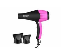 ID Italian Design | Sèche-Cheveux Silencieux 2300W - 2 Modes de Chaleur et 2 Vitesses - Design Noir et Rose - Puissant et Pratique pour un Séchage Rapide et Silencieux