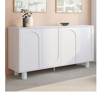 IDMarket - Buffet 160 cm Archie 4 Portes Design Arche Blanc
