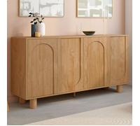 IDMarket - Buffet 160 cm Archie 4 Portes Design Arche Bois façon chêne