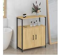 ID MARKET buffet d'appoint DETROIT 1 niche et 2 portes 70 cm Industriel bois