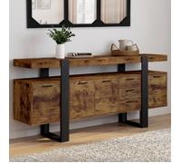 IDMarket - Buffet 180 cm Phoenix XXL 4 Portes avec 3 tiroirs Bois Effet Vieilli et Noir
