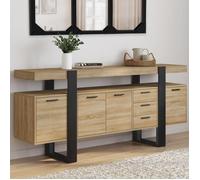 ID MARKET buffet PHOENIX 4 portes et 3 tiroirs 180 cm Loft bois et noir