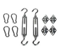 ID MARKET - Kit pro de fixation murale reglable pour voile d'ombrage + visserie