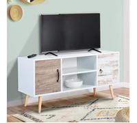 IDMarket – Meuble TV Bahia 113 cm scandinave 2 portes