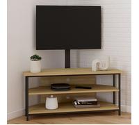 IDMarket Meuble TV d'angle Detroit 100 cm, étagères, support TV réglable 32 à 70 pouces industriel