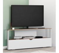 ID MARKET meuble tv d'angle ELI 1 porte 100 cm blanc à poser