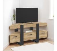 IDMarket Meuble TV PHOENIX 110 cm d'angle avec tiroir bois et noir