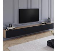 ID MARKET meuble tv ELIO 3 portes 270 cm bois suspendu