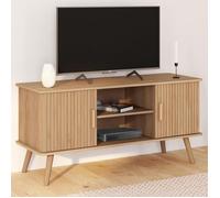 ID MARKET meuble tv JULIETTE 2 portes 110 cm bois clair à poser