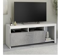 IDMarket Meuble TV MALO 110 cm Blanc placard effet béton