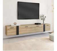 ID MARKET meuble tv PHOENIX 3 portes 180 cm bois suspendu