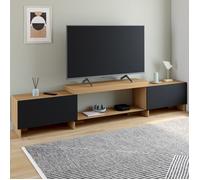 IDMarket Meuble TV VLAD extensible 140-240 cm 2 portes bois et noir