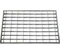 Generique Tapis grattant ID Mat 4060_L Grille métallique acier galvanisé Gris 40x60 cm